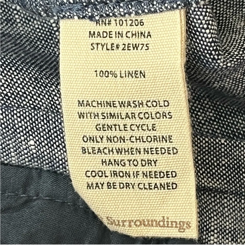 SOFT SURROUNDINGS NWT ALISO POINT LINEN WIDE LEG CROP PANTS BLUE SMALL - Picture 11 of 12